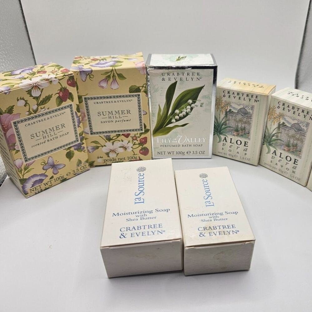 Variety Crabtree & Evelyn Bar Soaps New (Summer Hill, Lily of the Valley, Aloe)